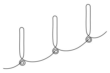 Ünlem işareti bir satır sanat, el çizimi takdir işareti, fikir sürekli konum sorgu dikkat konsepti, cevap bulma. Web tasarımı, sosyal medya, sunum için moda şablonu. Düzenlenebilir