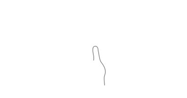 El ele tutuşan ünlem bir çizgi sanat animasyonu, el çizimi takdir işareti, fikir sürekli çevrim hareketi. Sorgu dikkat konsepti, cevap bulma. Minimalist video şablonu, 4k özçekim filmi.