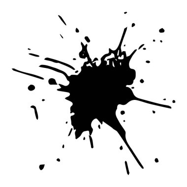 Mürekkep sıçraması dinamik sıçrama, grunge soyut boya damla çizgiler, sıçramalar, noktalar, çizgiler, yaratıcı sıvı leke tasarımı. İzole edilmiş. Vektör.