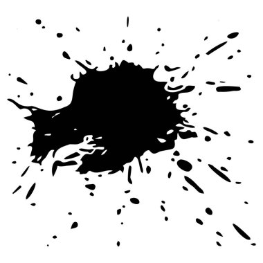 Mürekkep sıçraması dinamik sıçrama, grunge soyut boya damla çizgiler, sıçramalar, noktalar, çizgiler, yaratıcı sıvı leke tasarımı. İzole edilmiş. Vektör.