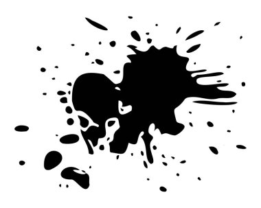 Mürekkep sıçraması dinamik sıçrama, grunge soyut boya damla çizgiler, sıçramalar, noktalar, çizgiler, yaratıcı sıvı leke tasarımı. İzole edilmiş. Vektör.