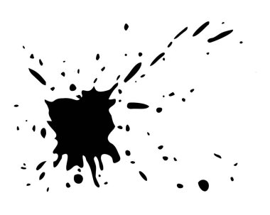 Mürekkep sıçraması dinamik sıçrama, grunge soyut boya damla çizgiler, sıçramalar, noktalar, çizgiler, yaratıcı sıvı leke tasarımı. İzole edilmiş. Vektör.