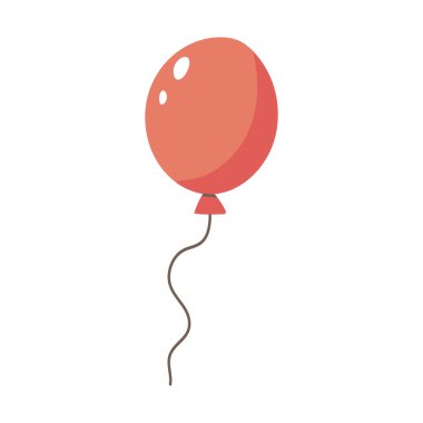 İpli balon, parti için dekoratif hava dolu kutlama tasarımı, doğum günü partisi dekorasyonu, şenlik sembolü, tatil yıldönümü tasarımı. İzole edildi.
