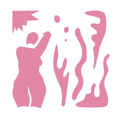 Soyut şekiller seti, modaya uygun modern organik siluetler, doğa basit estetik elementler soyut siluetler. Geometrik çağdaş kolaj uygulaması modayı posteri, boho orta-yüzyıl tarzı.