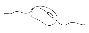 Bilgisayar optik fare aracı bir satır sanat, el çizimi ofis aygıtı, dizüstü bilgisayar işi sürekli konum çizimi. Çevrimiçi kazanç konsepti, minimal sanat çizimi. İzole edilmiş. Düzenlenebilir.
