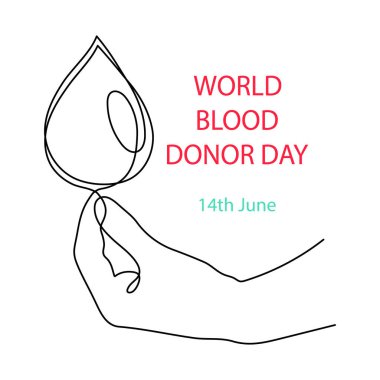 Dünya Kan Bağışı Günü bir sıra sanat, dev damlacık sürekli çevreleme güvenli yaşam çizimi, gönüllü bağışta bulunma sembolü insan nezaketi, 14 Haziran 'da tıbbi hayır kurumuna adanmıştır. Düzenlenebilir vuruş