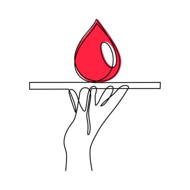 Dünya Kan Bağışı Günü bir sıra sanat, dev damlacık sürekli çevreleme güvenli yaşam çizimi, gönüllü bağışta bulunma sembolü insan nezaketi, 14 Haziran 'da tıbbi hayır kurumuna adanmıştır. Düzenlenebilir vuruş