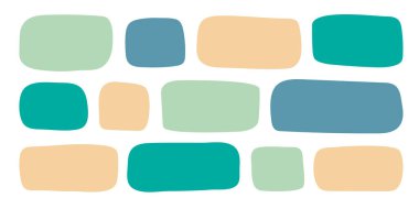 Soyut geometrik metin kutusu. Boş karalama konuşması kabarcıklandı, dikdörtgen şeklinde basit röfle şekilleri, rastgele şekiller. İzole edilmiş. Vektör illüstrasyonu