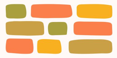 Soyut geometrik metin kutusu. Boş karalama konuşması kabarcıklandı, dikdörtgen şeklinde basit röfle şekilleri, rastgele şekiller. İzole edilmiş. Vektör illüstrasyonu