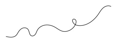 Bir çizgi sanatı, el çizimi dalgalı bölme elementi sürekli kontür çiziyor. Titrek girdap ayırıcı eğrisi volta ve fitil dizaynlı şerit. İzole edilmiş. Düzenlenebilir vuruş.