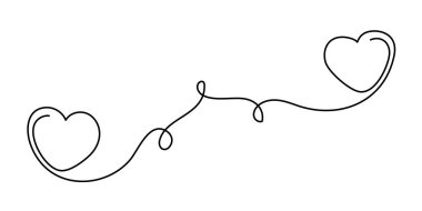 Kalp bir çizgi sanat, el yapımı kalp, sürekli konsept, aşk konsepti. Duyguların ifadesi, şenlikli tasarım romantik element Sevgililer Günü basit minimalist tasarım. Düzenlenebilir vuruş