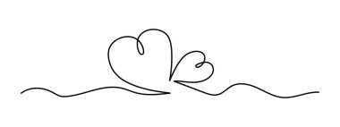 Kalp bir çizgi sanat, el yapımı kalp, sürekli konsept, aşk konsepti. Duyguların ifadesi, şenlikli tasarım romantik element Sevgililer Günü basit minimalist tasarım. Düzenlenebilir vuruş