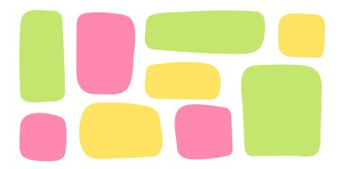 Soyut geometrik metin kutusu. Boş karalama konuşması kabarcıklandı, dikdörtgen şeklinde basit röfle şekilleri, rastgele şekiller. İzole edilmiş. Vektör