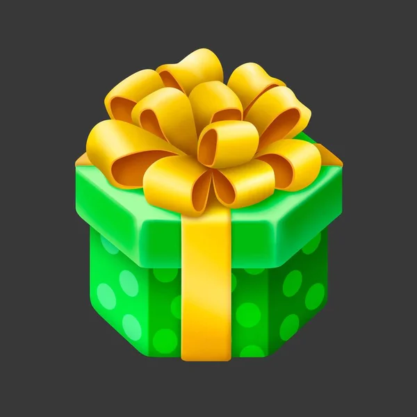 Caixa Presente Verde Desenhos Animados — Fotografia de Stock
