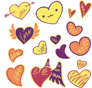 Şirin kalpler çizim takımı