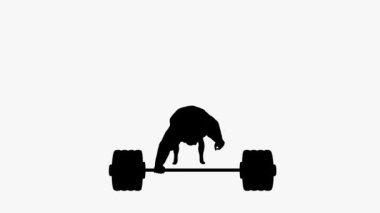 Black silhouette on a white background sports weightlifting. can use invert for alph chanel