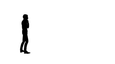 Black silhouette on a white background business men  . can use invert for alpha chanel