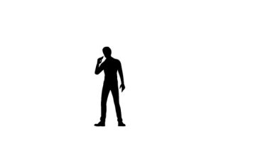 Black silhouette on a white background business men  . can use invert for alpha chanel