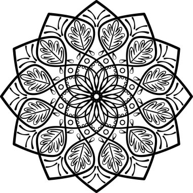 Monoton el karalama mandala. Renkli süslemeli etnik mandala. Uygulamalı Tayland sanatı izole edildi.