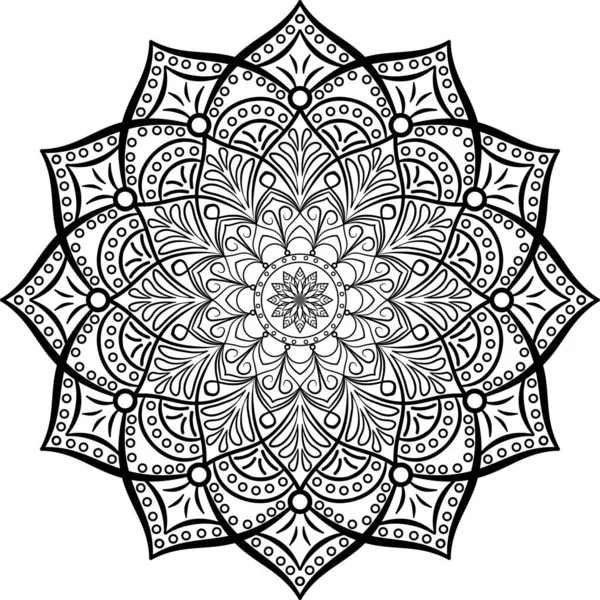 Eintöniges Handgezeichnetes Doodle Mandala Ethnische Mandala Mit Bunten Ornamenten Angewandte — Stockfoto
