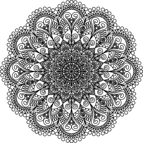 Monotone Hand Getekend Doodle Mandala Etnische Mandala Met Kleurrijke Ornament — Stockfoto
