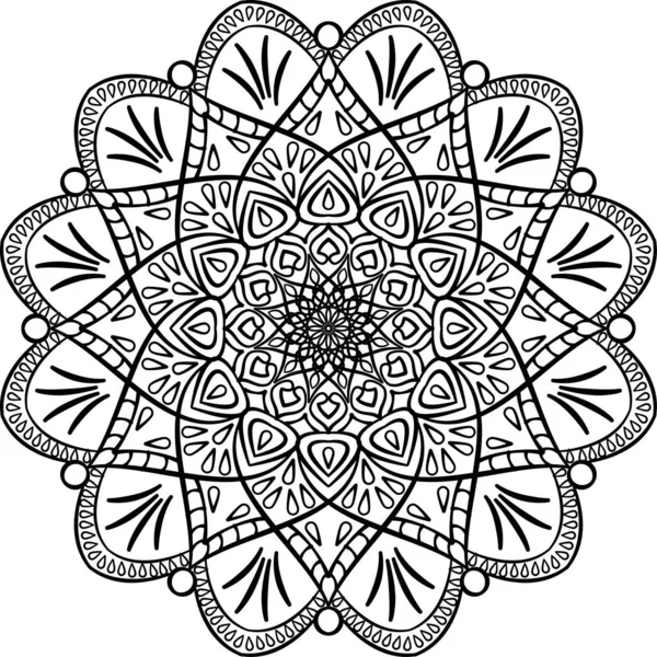 Mandala Scarabocchio Disegnato Mano Monotona Mandala Etnico Con Ornamento Colorato — Foto Stock