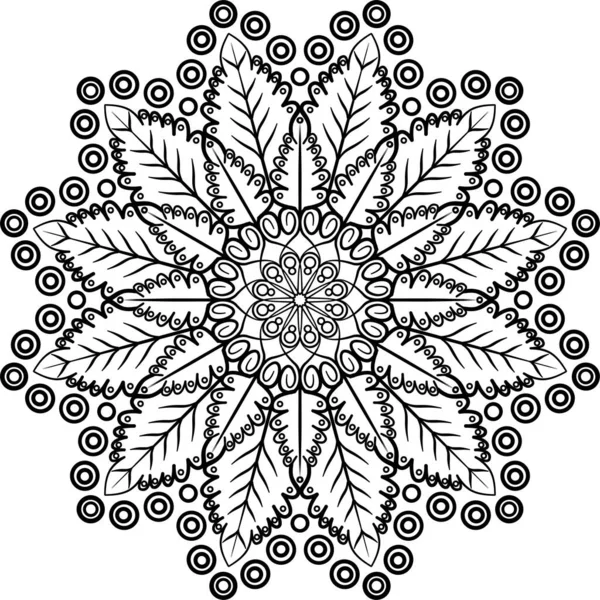 Monotone Mão Desenhada Mandala Doodle Mandala Étnica Com Ornamento Colorido — Fotografia de Stock