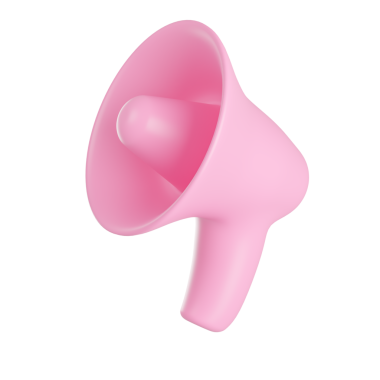 Grafik tasarım dekorasyonu için 3D megafon simgesi