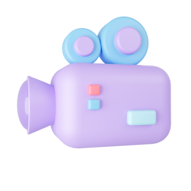 Grafik tasarım dekorasyonu için 3D hazırlanmış VDO kamera simgesi