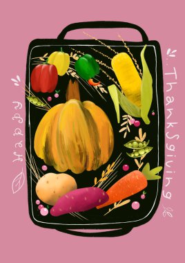 Şükran Günü 'ndeki sebze seti. 