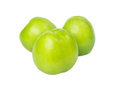 Beyaz arka planda izole edilmiş üç taze kokoba.