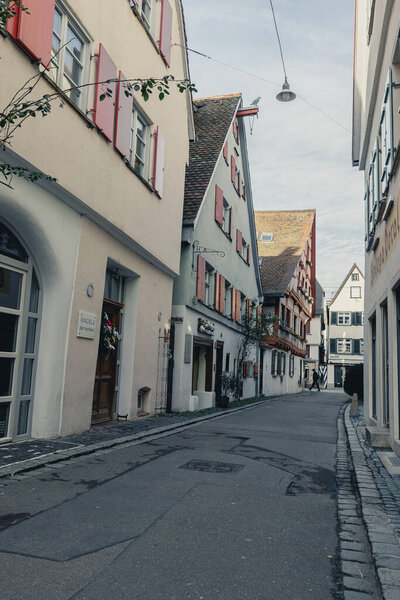Ulm, Germany 02.01.2023: Narrow, Serene, and Timeless: A View of Ulm's Empty Fachwerk Street on a Peaceful Day