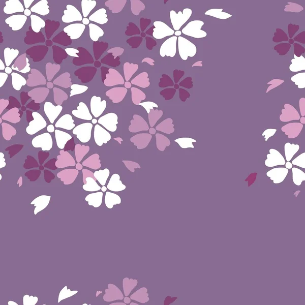 Purple Japanese cherry blossom flower seamless pattern purple background vector illustration design