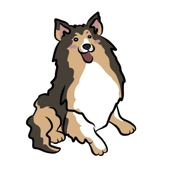 Ruw Collie Hond Cartoon Vector Illustratie — Stockvector