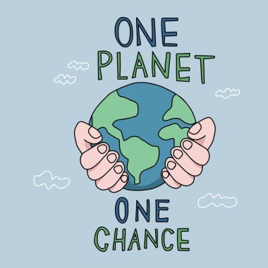 Bir gezegen şans eseri karikatür vektör çizimi