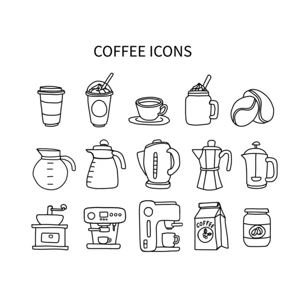 Coffee Icon Set Vector Illustration — 스톡 벡터