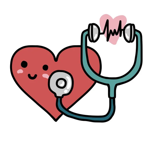 Srdce Lékařské Beat Ikony Vektorové Ilustrace — Stockový vektor