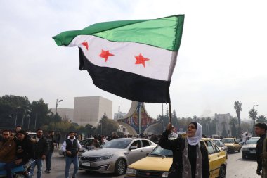 Suriye rejiminin çöküşü, Suriyeliler Başer el Esad 'ın kaçışını kutladılar. Şam, Suriye, 8 Aralık 2024