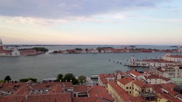 Aerial Panoramic View Marks Square Venetian Lagoon Italy High Quality — Wideo stockowe