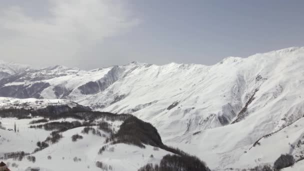 Bergen Van Georgië Het Winterseizoen Drone Beelden Luchtfoto Hoge Kwaliteit — Stockvideo