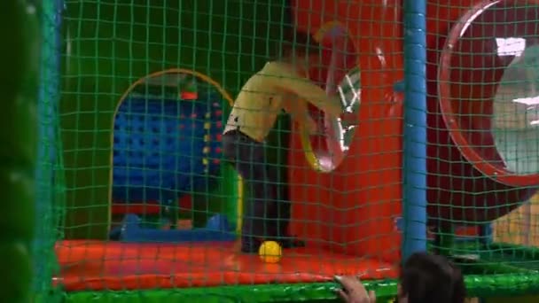 Boy Playing Ball Childrens Room High Quality Fullhd Footage — 图库视频影像