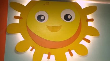 Toy sun in the childrens room. High quality FullHD footage