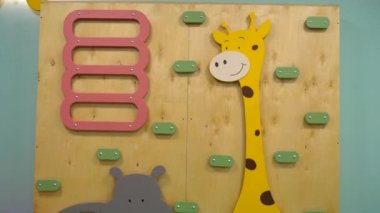 Childrens climbing board, Colorful toys. High quality FullHD footage