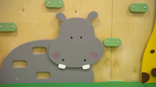 Wooden Toy Hippo Climbing Board High Quality Fullhd Footage — ストック動画