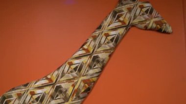 Turuncu duvarda zürafa. Yüksek kaliteli FullHD görüntüler