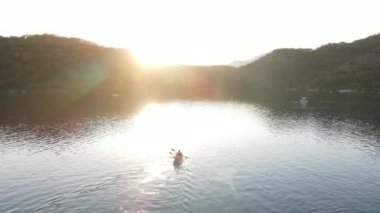 The guys ride a boat with a baby in the Mediterranean Sea. High quality 4k footage