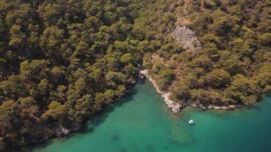 Small cove in the big green mountains of Turkey. High quality 4k footage