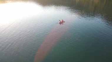 Blue canoe sport in Oludeniz, Turkey. High quality 4k footage