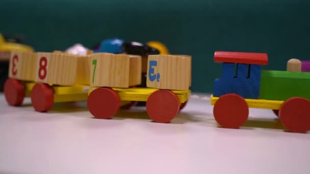 Childrens Toy Train Colorful Colors High Quality Fullhd Footage — Video