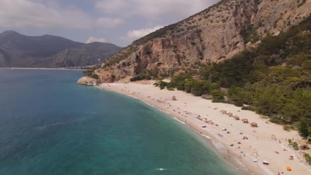 Transparent Blue Sea Fethiye Oludeniz Blue Lagoon High Quality Footage — Stock Video